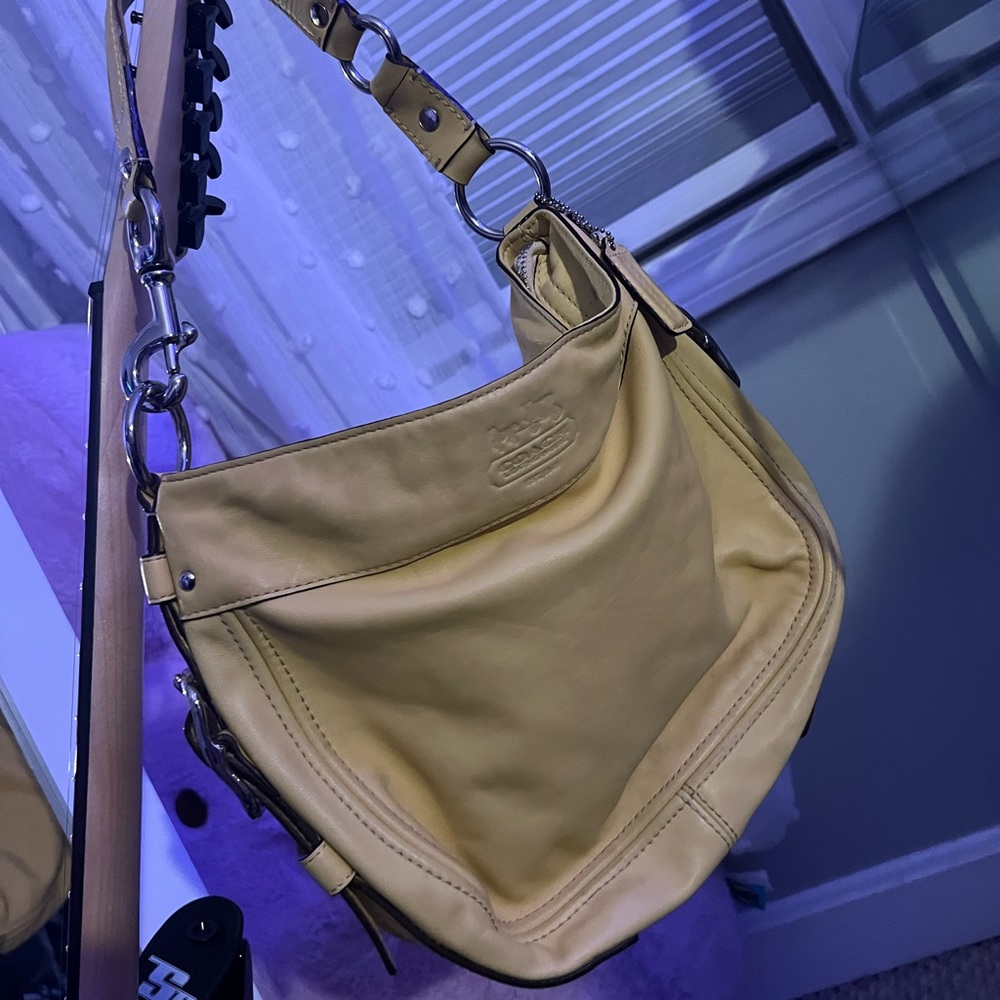 Yellow y2k official coach shoulder purse